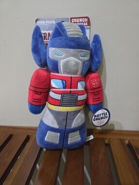 Transformers Plush Bottle Crunch Dog Toy - Blue & Red NEW